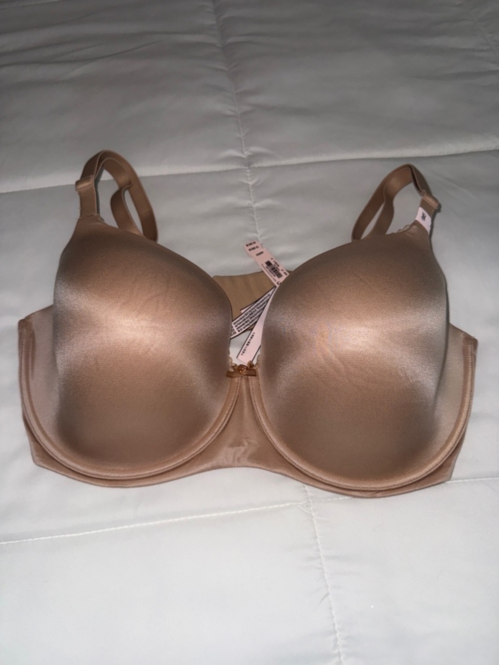 Victoria Secret lightly lined demi bra Nude Underwire Support nwt 42DDD